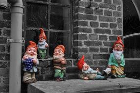 resting gnomes on the window