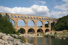 Aqueduct France Summer Pont Du
