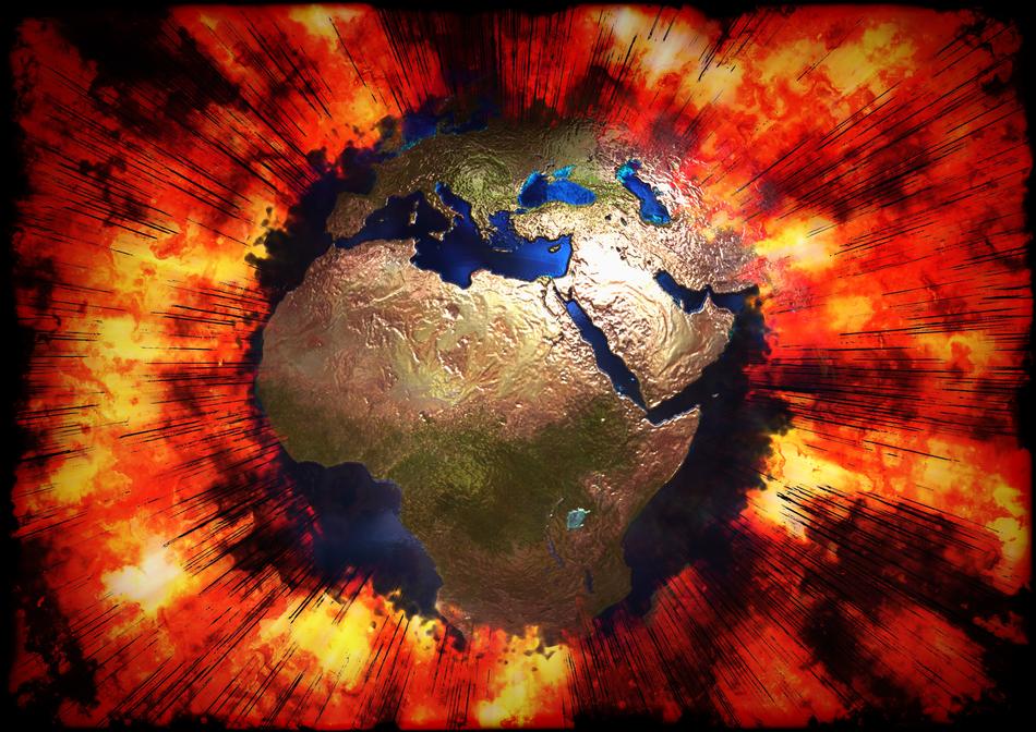 earth on fire background