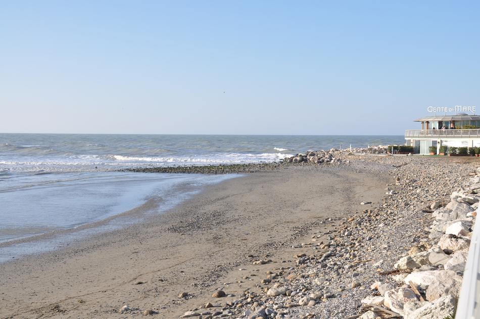 Sea waves washing the beach