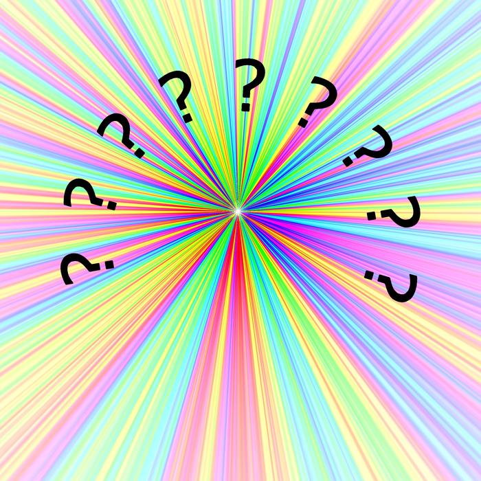 colored picture with a question mark