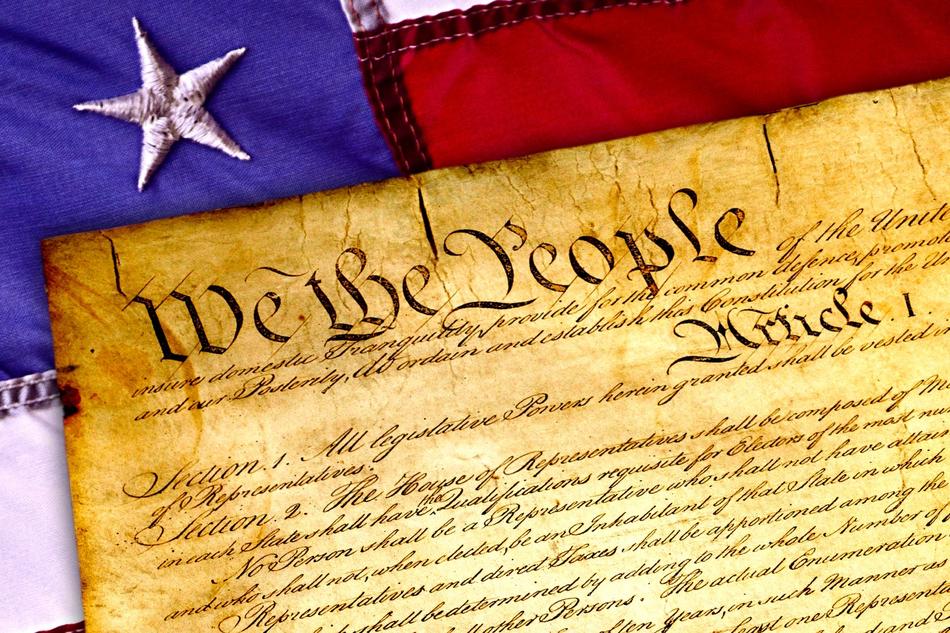 signed constitution on an old piece of paper