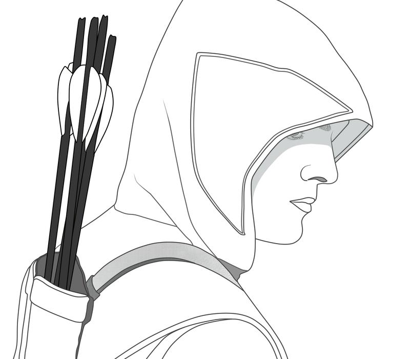 bow arrows on the back of a man
