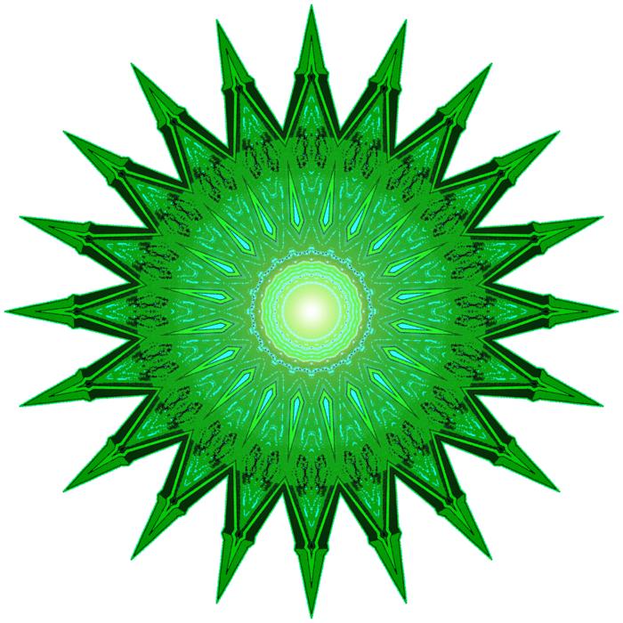 green star as a flower