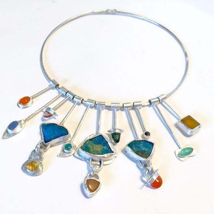 gemstones on a necklace
