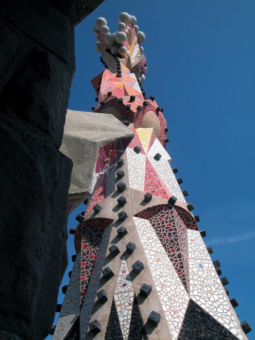 tower with a colorful mosaic
