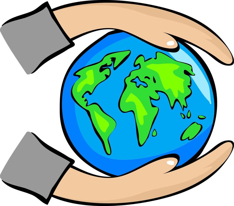 abstract art earth globe hands