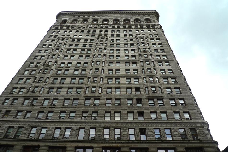 tall city building with windows