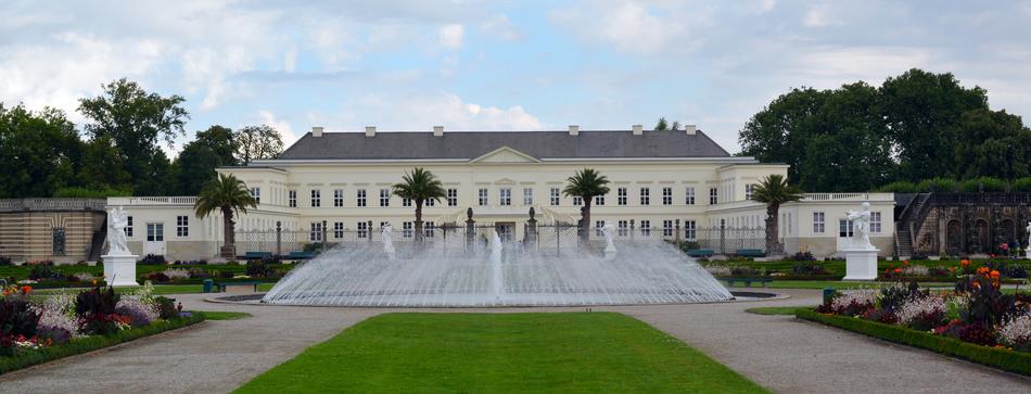 fountains decorating the courtyard