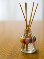 fragrant candles in a glass vase