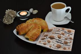 croissants and a cup of coffee