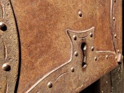 iron rusty lock in the box