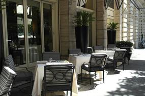 tables and chairs near the restaurant