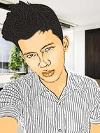 cartoon portrait guy young