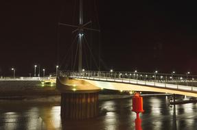 bridge in the night harbor