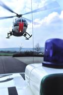 security helicopter in the air