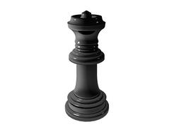 the black queen figure on the chessboard