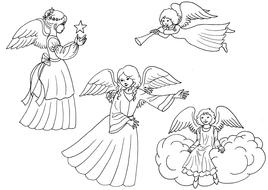 drawing of christmas angels