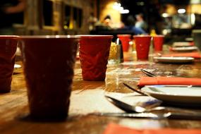 colored glasses on the table