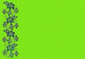 green flowers leaved card