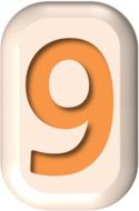 number nine on the button