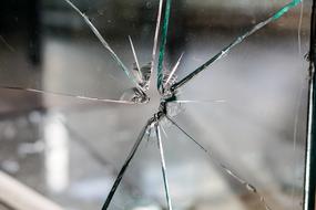 sharp broken window glass
