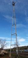glowing tower in the blue sky