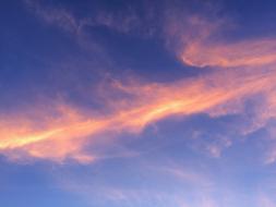 At Dusk Evening Blue Sky Rosy