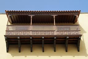wooden balcony on a beautiful house