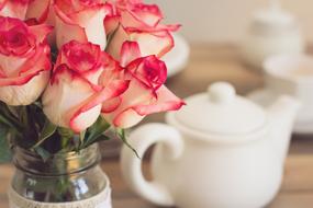bouquet of beautiful roses in a vase