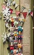 rag toys on the wall