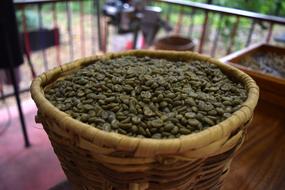 coffee beans in basket