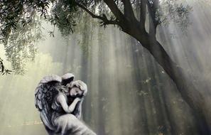 sleeping angel sculpture