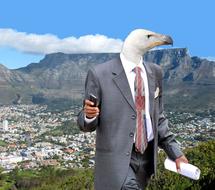 businessman with vulture head