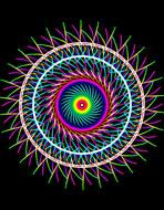 Colorful beautiful circle in the dark