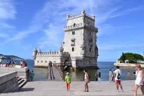 people on waterfront near Belém Tower, portugal, Lisbon