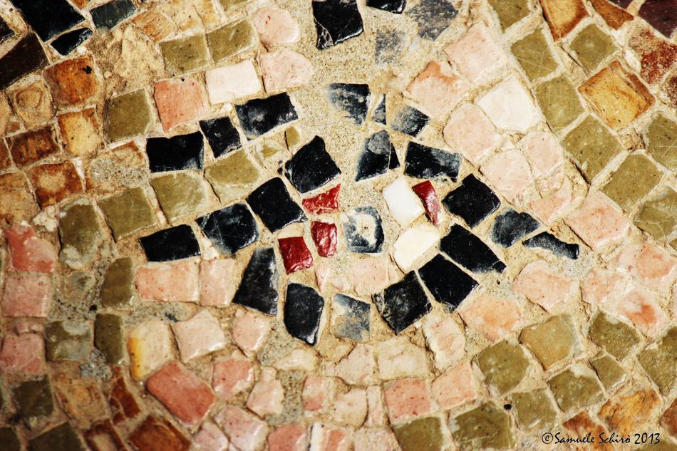 colored mosaic on the floor
