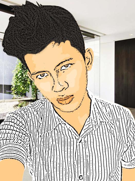 cartoon portrait guy young
