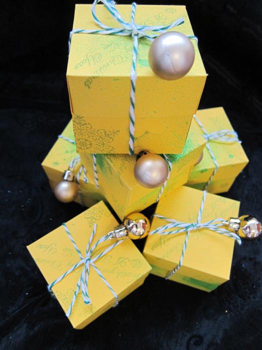 Christmas presents yellow