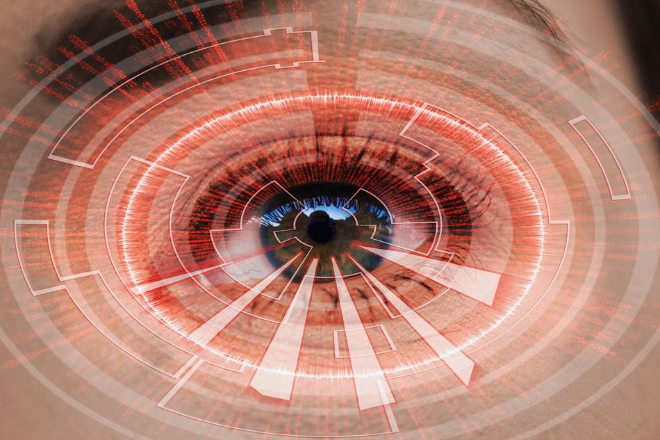 human eye with the effect of