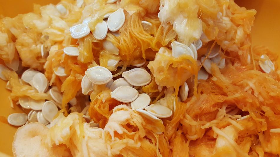 pumpkin seeds in pulp