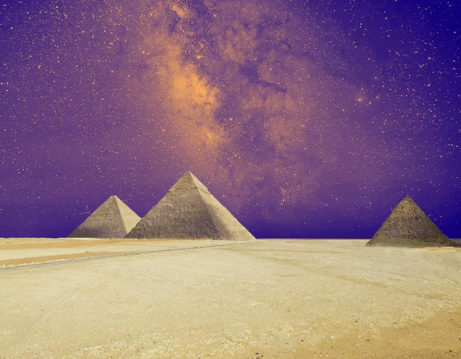 star night sky pyramids egypt