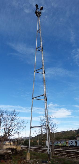 glowing tower in the blue sky