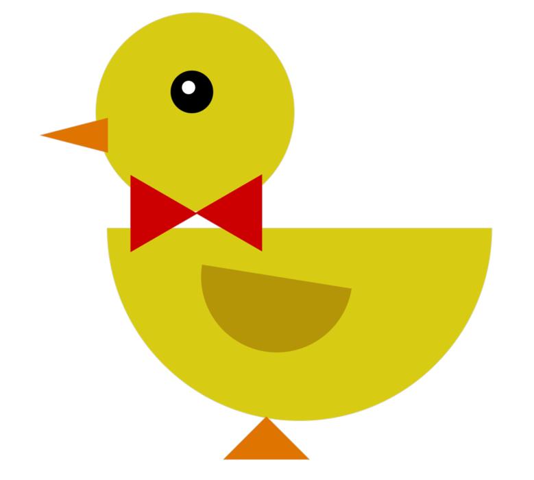drawing of a chick with a bow