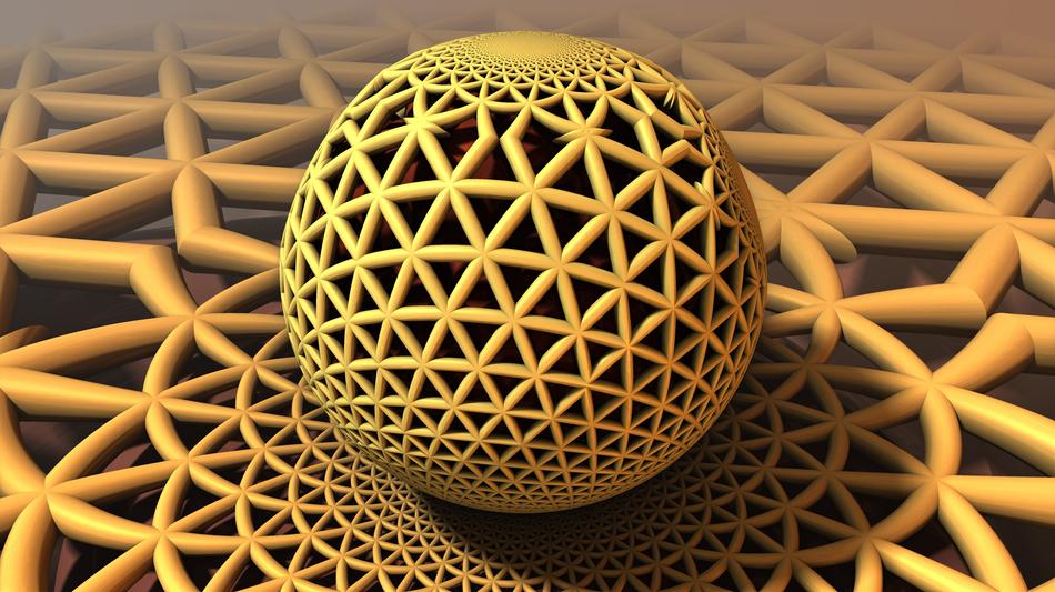fractal yellow sphere