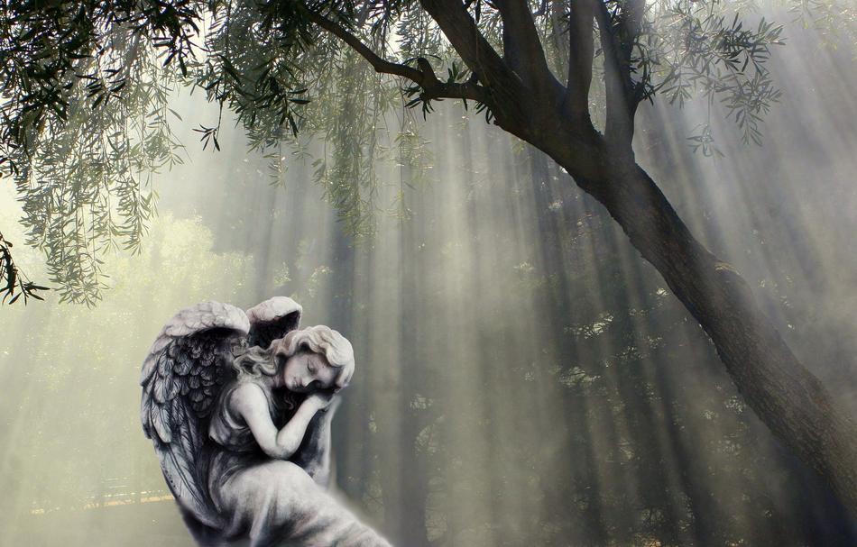 sleeping angel sculpture