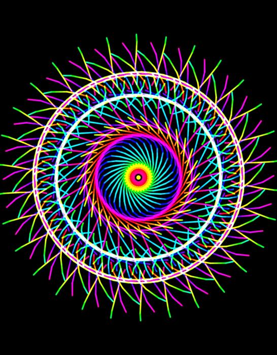 Colorful beautiful circle in the dark
