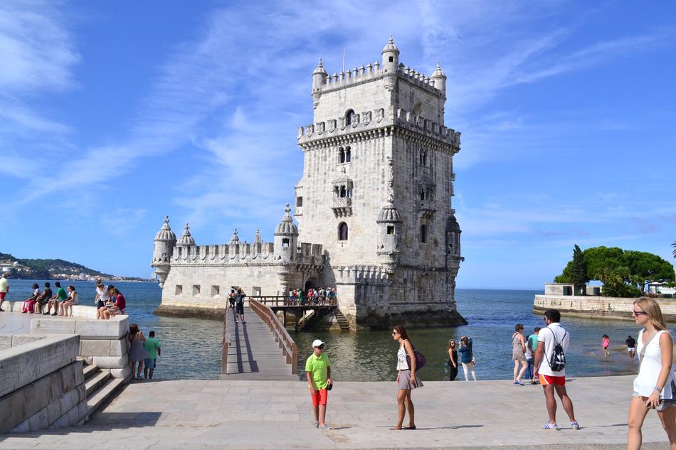 people on waterfront near Belém Tower, portugal, Lisbon