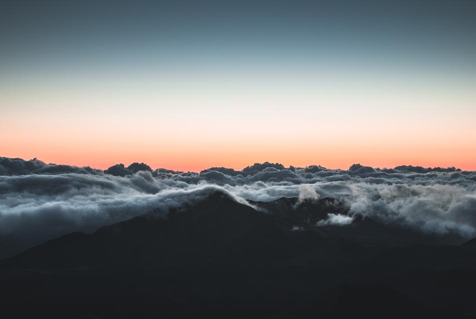colorful Sky over heavy dark Clouds