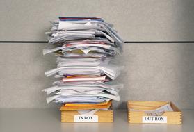 folded paper in boxes